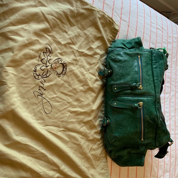 Anthropologie handbag XL - distressed teal - Picture 2 of 8